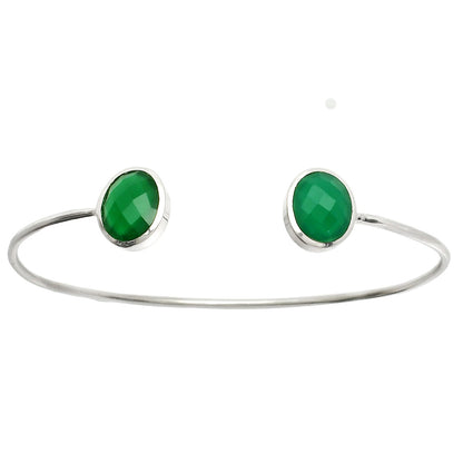 Green Onyx Checker Cuff Bangle Bracelet B-1004 SDB5013