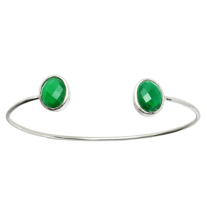 Green Onyx Checker Cuff Bangle Bracelet B-1004 SDB5014