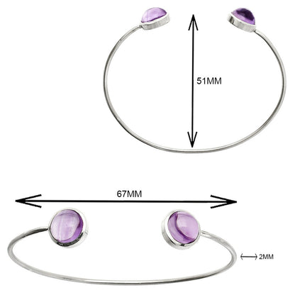 Amethyst Cab - Brazil Cuff Bangle Bracelet B-1004 SDB5016