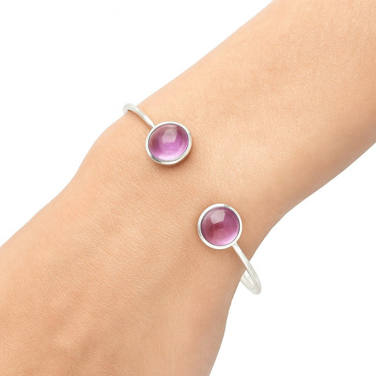 Amethyst Cab - Brazil Cuff Bangle Bracelet B-1004 SDB5016