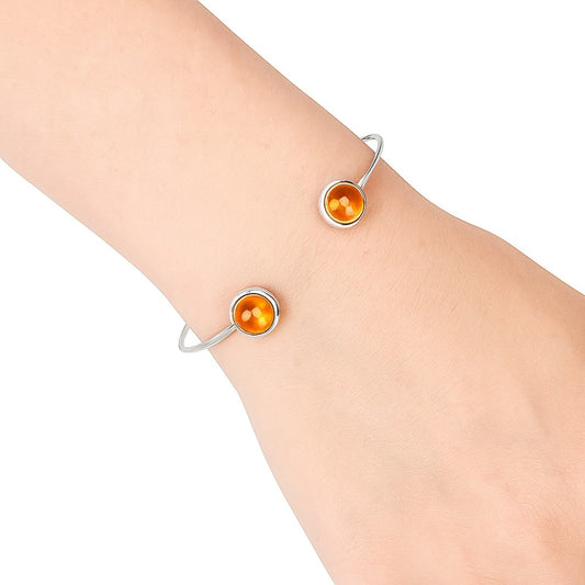 Natural Citrine Cab Cuff Bangle Bracelet B-1004 SDB5018
