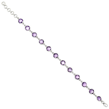 Amethyst Checker Briolette - Brazil Bracelet B-1001 SDB5023