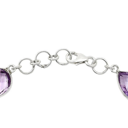 Amethyst Checker Briolette - Brazil Bracelet B-1006 SDB5053