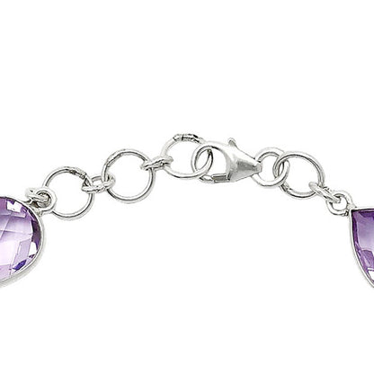 Amethyst Checker Briolette & Garnet Bracelet B-1006 SDB5054