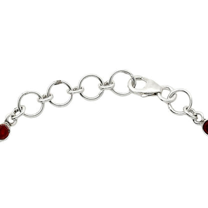 Amethyst Checker Briolette & Garnet Bracelet B-1006 SDB5065