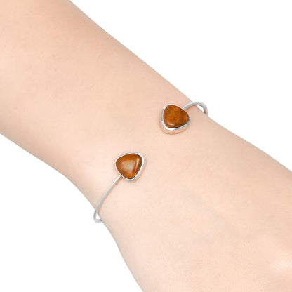 Natural Picasso Jasper Cuff Bangle Bracelet B-1004 SDB5084