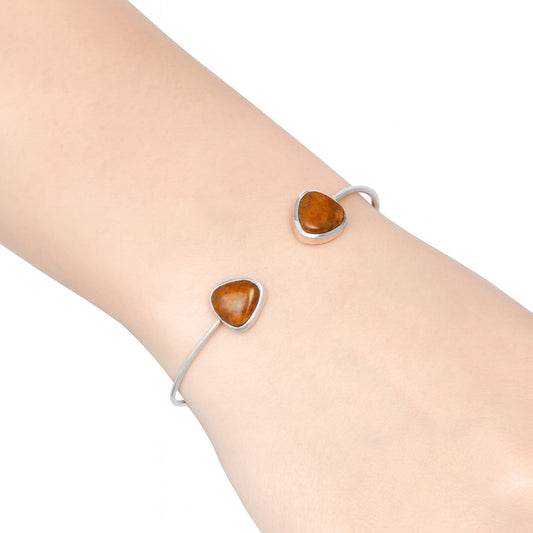 Natural Picasso Jasper Cuff Bangle Bracelet B-1004 SDB5084