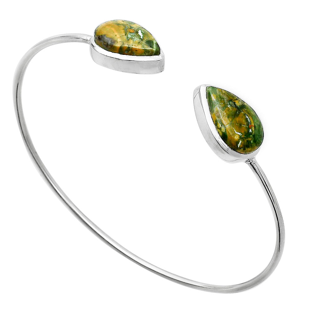 Rhyolite - Rainforest Jasper Cuff Bangle Bracelet B-1004 SDB5089