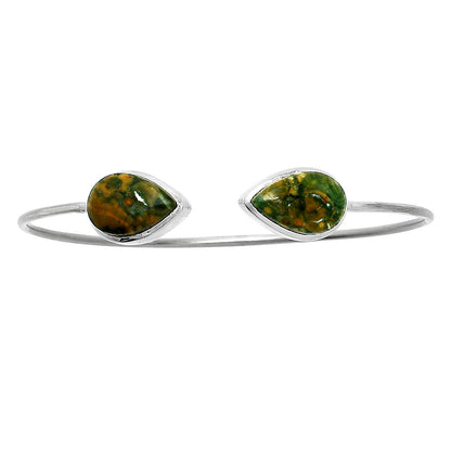Rhyolite - Rainforest Jasper Cuff Bangle Bracelet B-1004 SDB5089