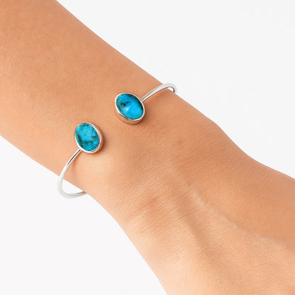 Natural Turquoise Morenci Mine Cuff Bangle Bracelet B-1004 SDB5102