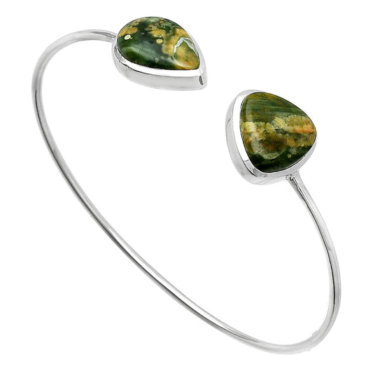 Rhyolite - Rainforest Jasper Cuff Bangle Bracelet B-1004 SDB5103