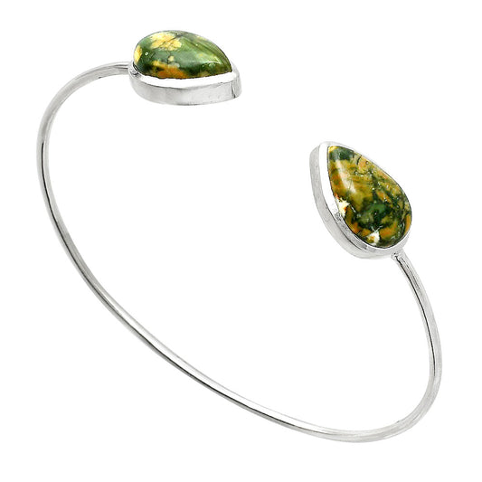 Rhyolite - Rainforest Jasper Cuff Bangle Bracelet B-1004 SDB5125