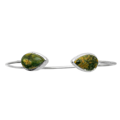 Rhyolite - Rainforest Jasper Cuff Bangle Bracelet B-1004 SDB5125