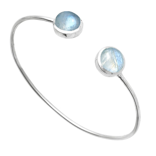Rainbow Moonstone Cuff Bangle Bracelet B-1004 SDB5133