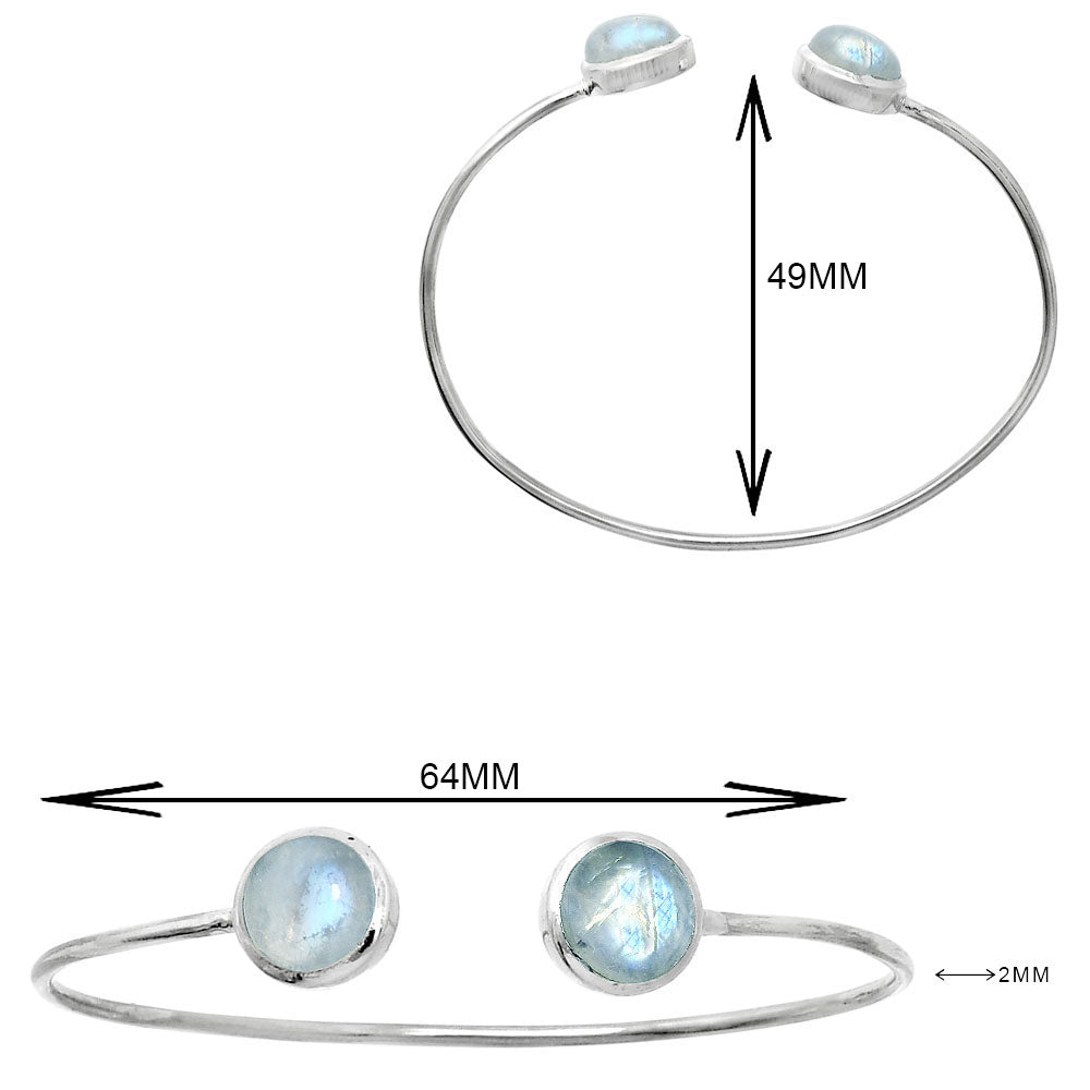 Rainbow Moonstone Cuff Bangle Bracelet B-1004 SDB5133