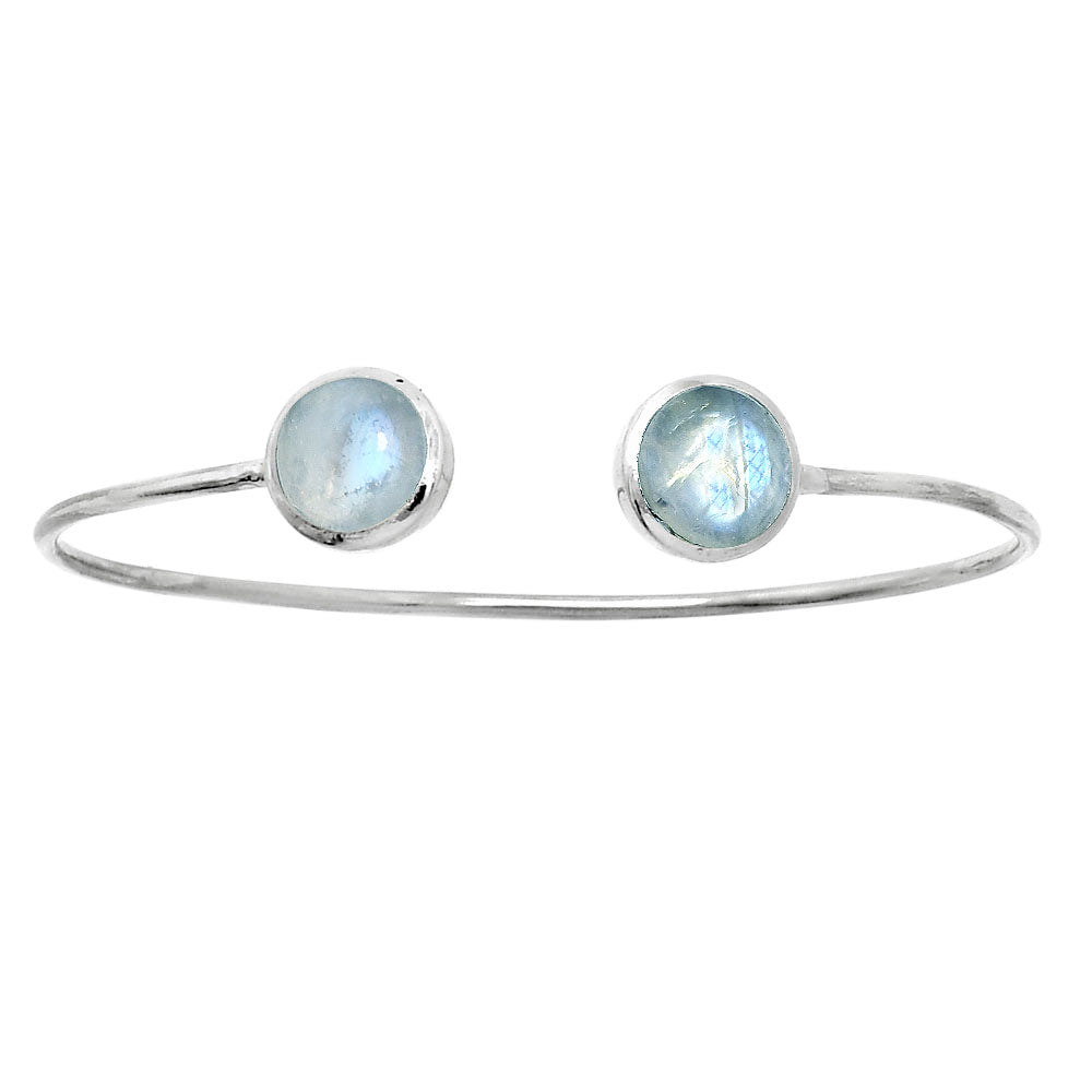 Rainbow Moonstone Cuff Bangle Bracelet B-1004 SDB5133