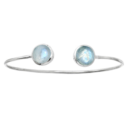 Rainbow Moonstone Cuff Bangle Bracelet B-1004 SDB5133