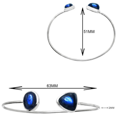 Blue Fire Labradorite Cuff Bangle Bracelet B-1004 SDB5134