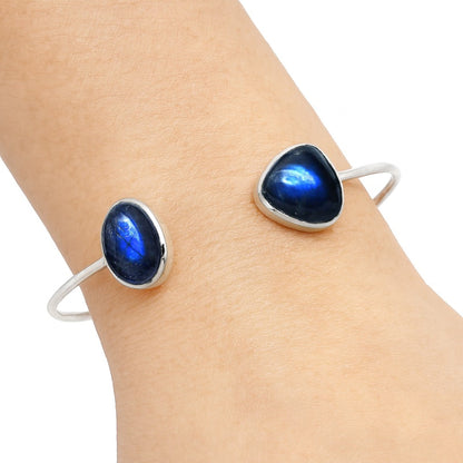 Blue Fire Labradorite Cuff Bangle Bracelet B-1004 SDB5134