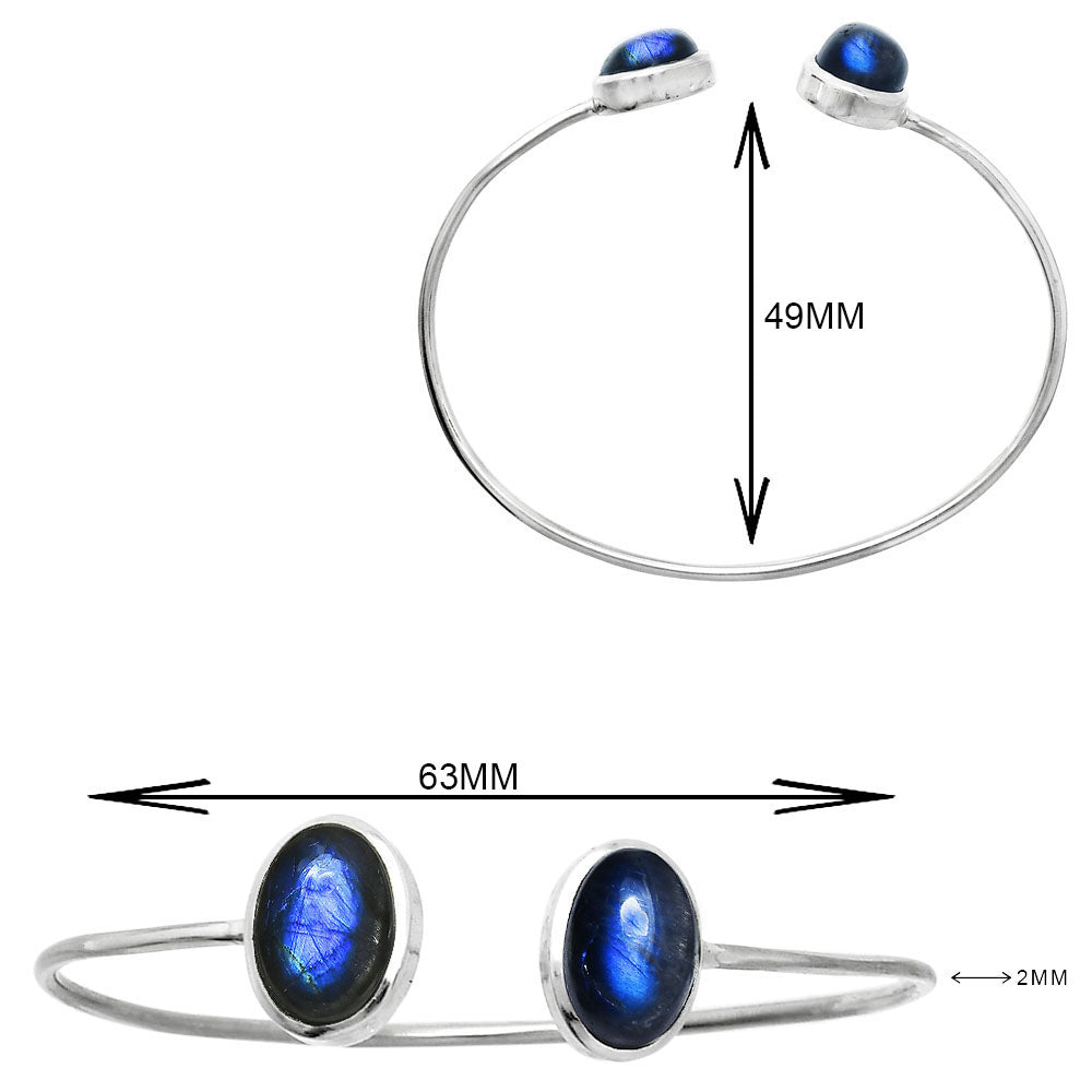 Blue Fire Labradorite Cuff Bangle Bracelet B-1004 SDB5136