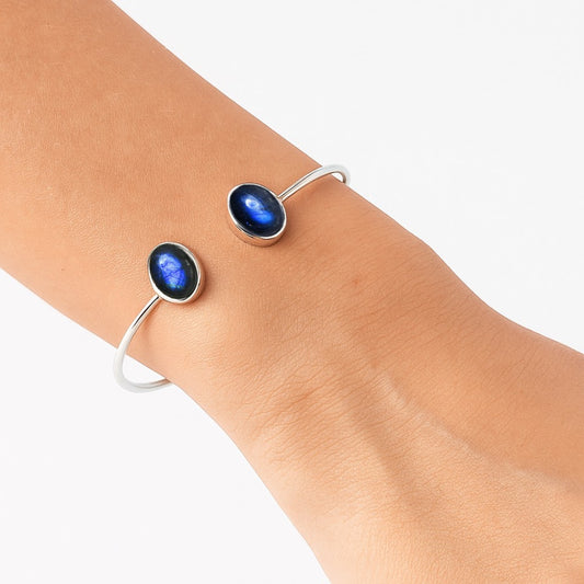 Blue Fire Labradorite Cuff Bangle Bracelet B-1004 SDB5136