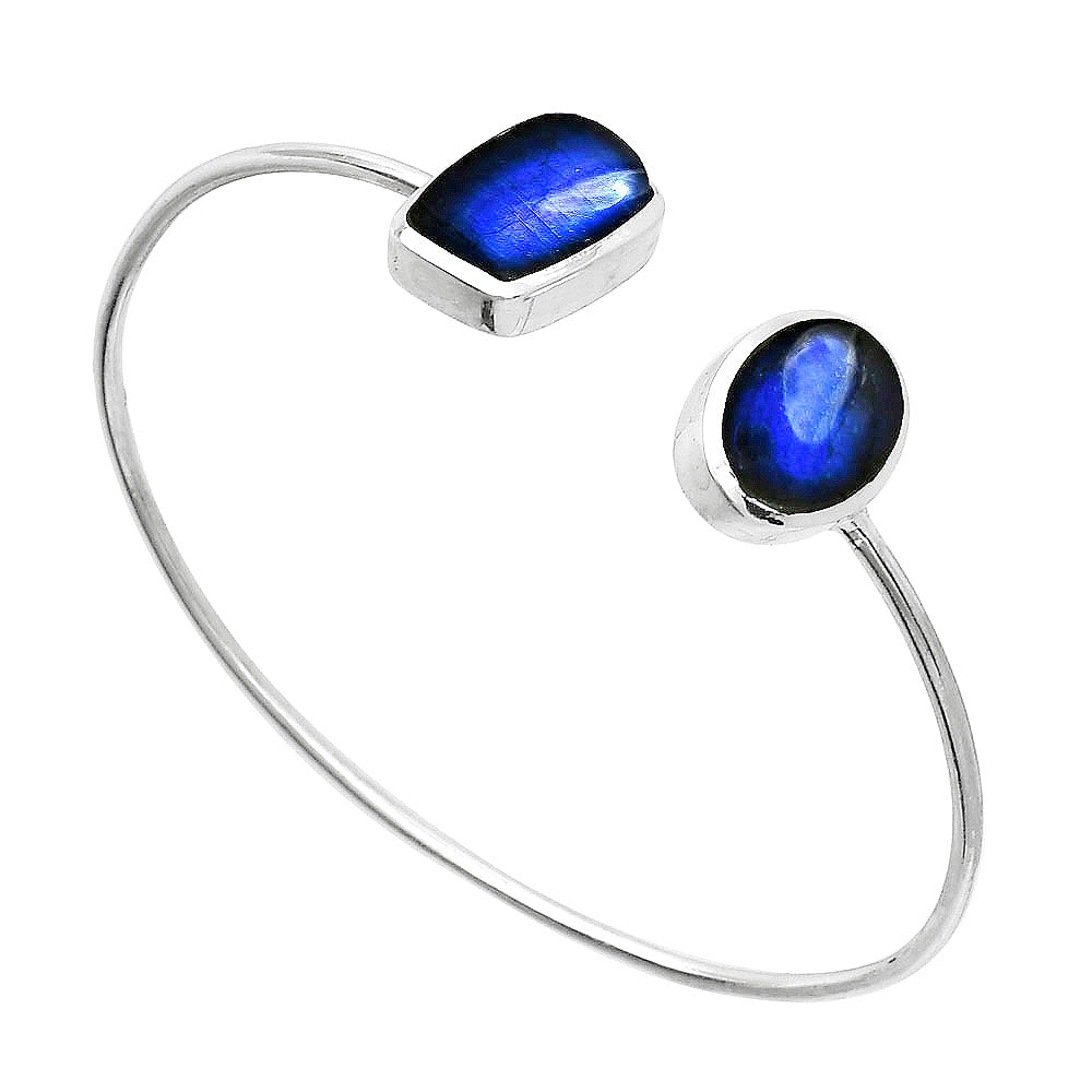 Blue Fire Labradorite Cuff Bangle Bracelet B-1004 SDB5137