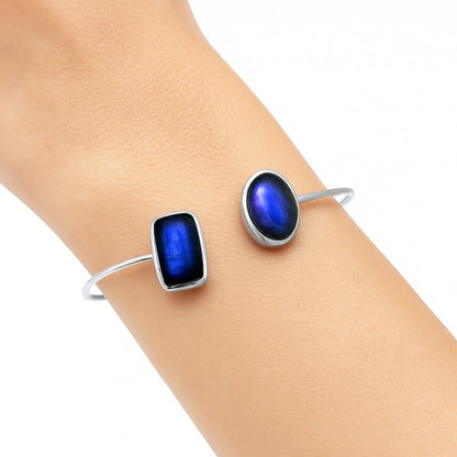 Blue Fire Labradorite Cuff Bangle Bracelet B-1004 SDB5137