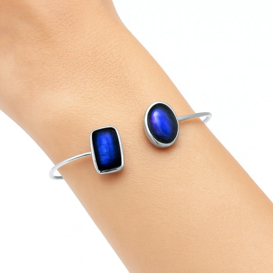 Blue Fire Labradorite Cuff Bangle Bracelet B-1004 SDB5137