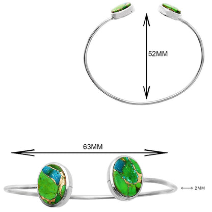 Blue Turquoise In Green Mohave Cuff Bangle Bracelet B-1004 SDB5140