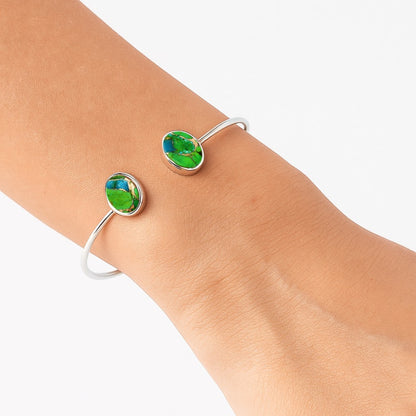 Blue Turquoise In Green Mohave Cuff Bangle Bracelet B-1004 SDB5140