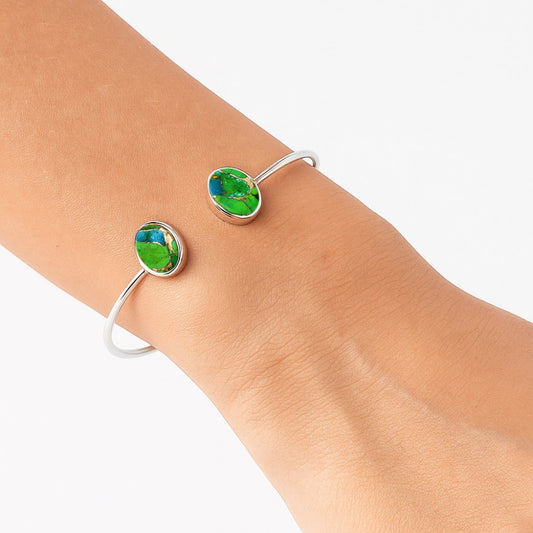 Blue Turquoise In Green Mohave Cuff Bangle Bracelet B-1004 SDB5140