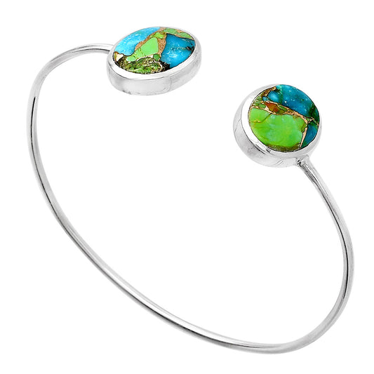Blue Turquoise In Green Mohave Cuff Bangle Bracelet B-1004 SDB5141