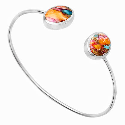 Kingman Orange Dahlia Turquoise Cuff Bangle Bracelet B-1004 SDB5149