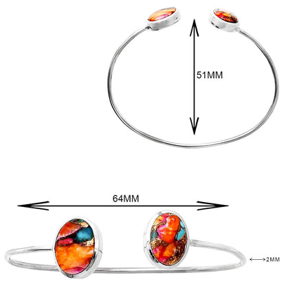Kingman Orange Dahlia Turquoise Cuff Bangle Bracelet B-1004 SDB5149