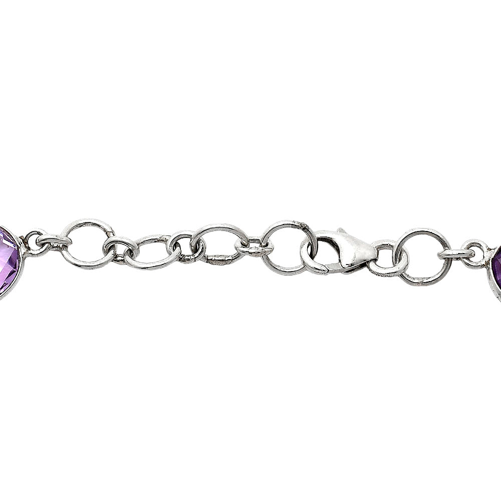 Amethyst Checker Briolette & Smoky Quartz Bracelet B-1006 SDB5170