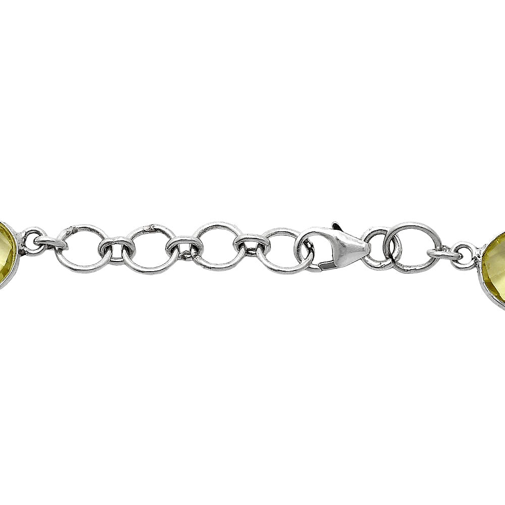 Lemon Quartz Checker Briolette & Amethyst Bracelet B-1006 SDB5171