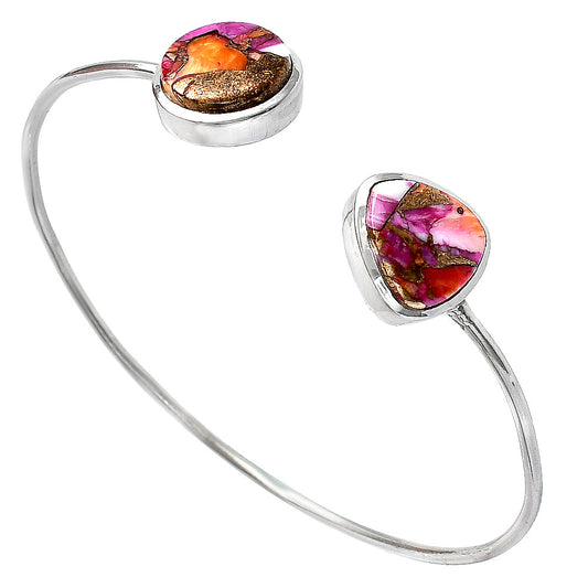 Kingman Orange Dahlia Turquoise Cuff Bangle Bracelet B-1004 SDB5172