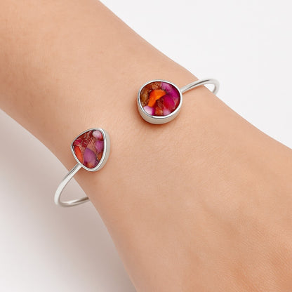 Kingman Orange Dahlia Turquoise Cuff Bangle Bracelet B-1004 SDB5172