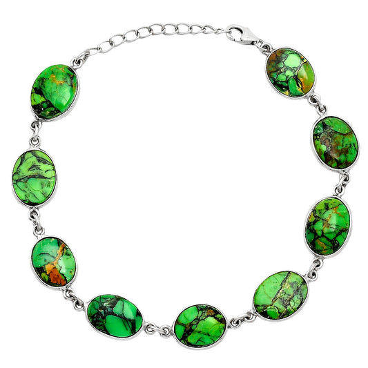 Natural Green Matrix Turquoise Bracelet B-1001 SDB5241