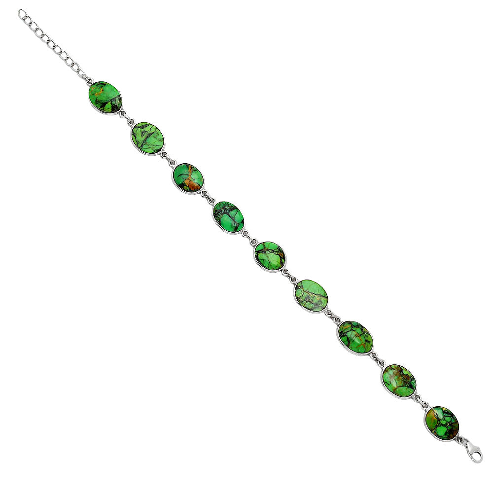 Natural Green Matrix Turquoise Bracelet B-1001 SDB5241
