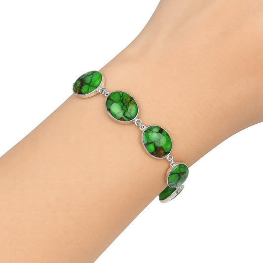 Natural Green Matrix Turquoise Bracelet B-1001 SDB5241