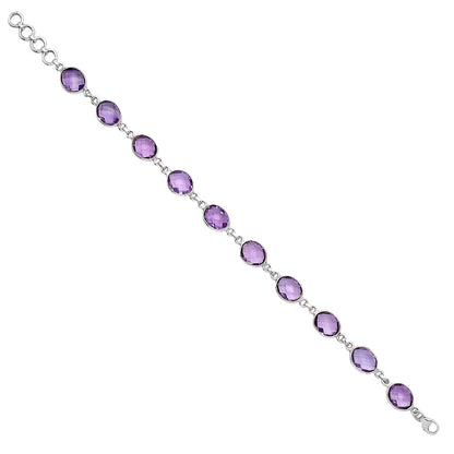Amethyst Checker Briolette - Brazil Bracelet B-1001 SDB5278