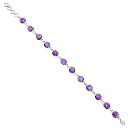 Amethyst Checker Briolette - Brazil Bracelet B-1001 SDB5281