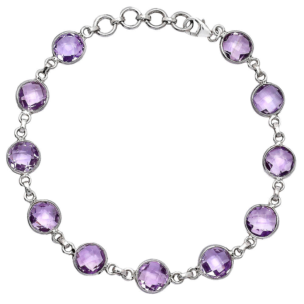 Amethyst Checker Briolette - Brazil Bracelet B-1001 SDB5282