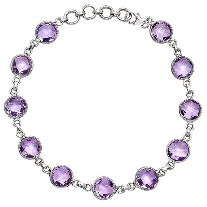 Amethyst Checker Briolette - Brazil Bracelet B-1001 SDB5282
