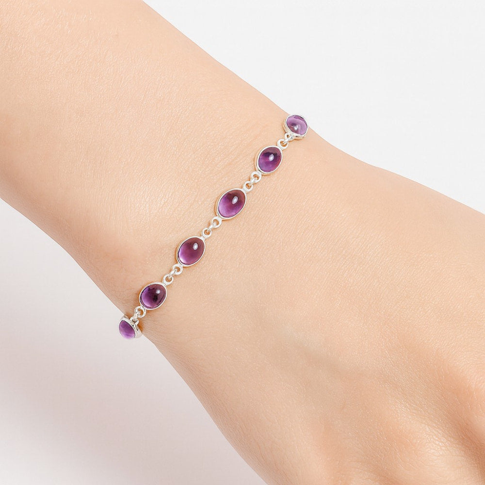 Natural Amethyst Cab - Brazil Bracelet B-1001 SDB5284