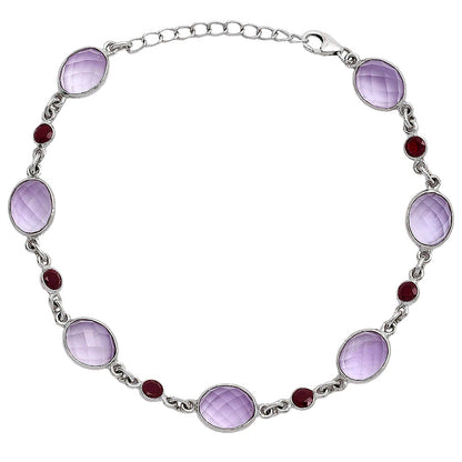 Amethyst Checker - Brazil & Garnet Bracelet B-1006 SDB5313