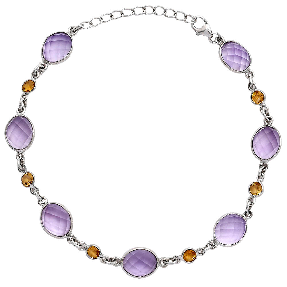 Amethyst Checker - Brazil & Citrine Bracelet B-1006 SDB5314