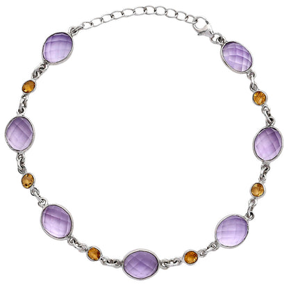 Amethyst Checker - Brazil & Citrine Bracelet B-1006 SDB5314