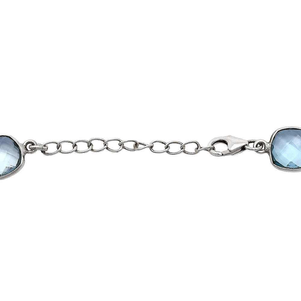 Sky Blue Topaz Checker Briolette & Garnet Bracelet B-1006 SDB5327